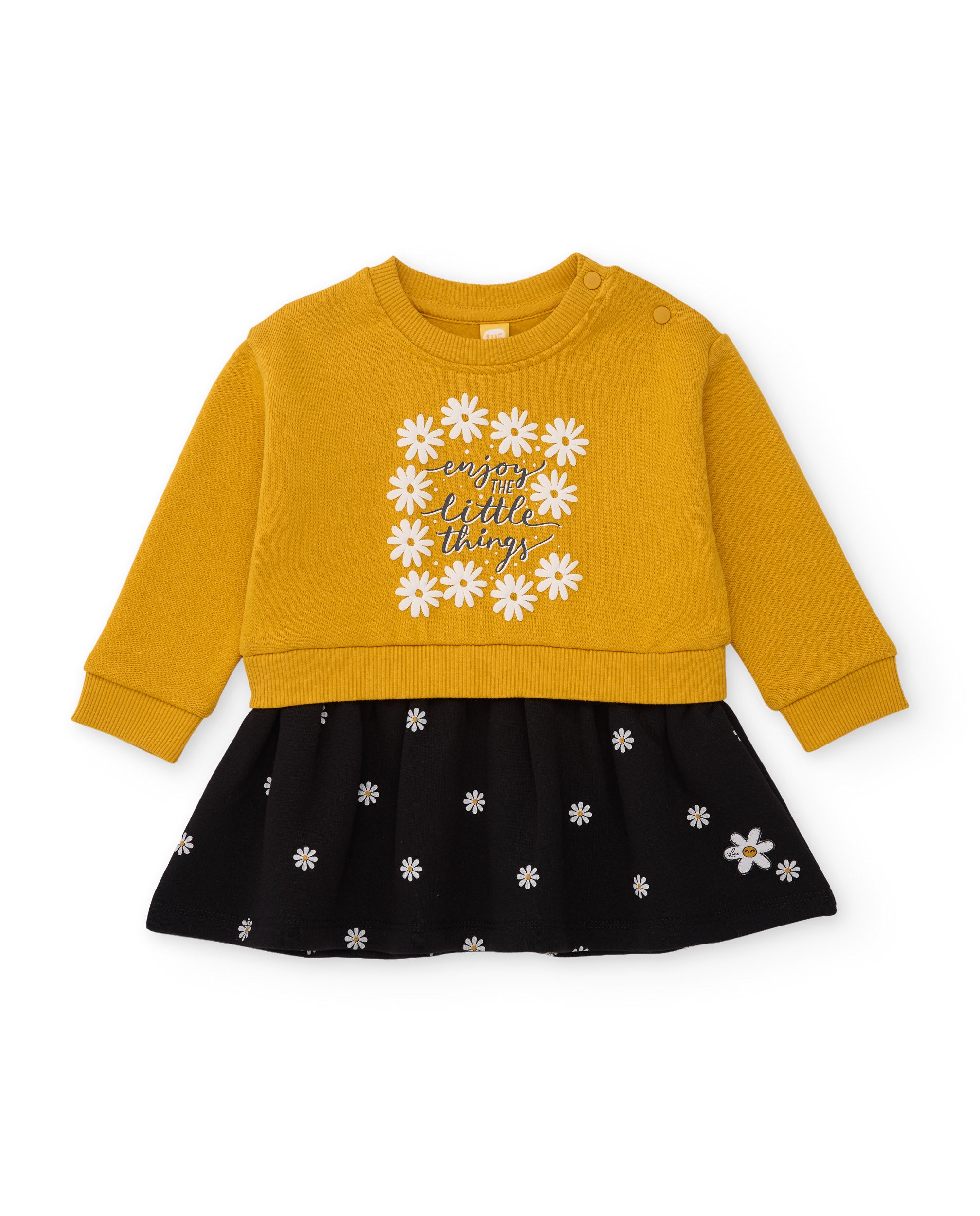 TucTuc Vestiti vestito felpa bambina senape margherite 4A