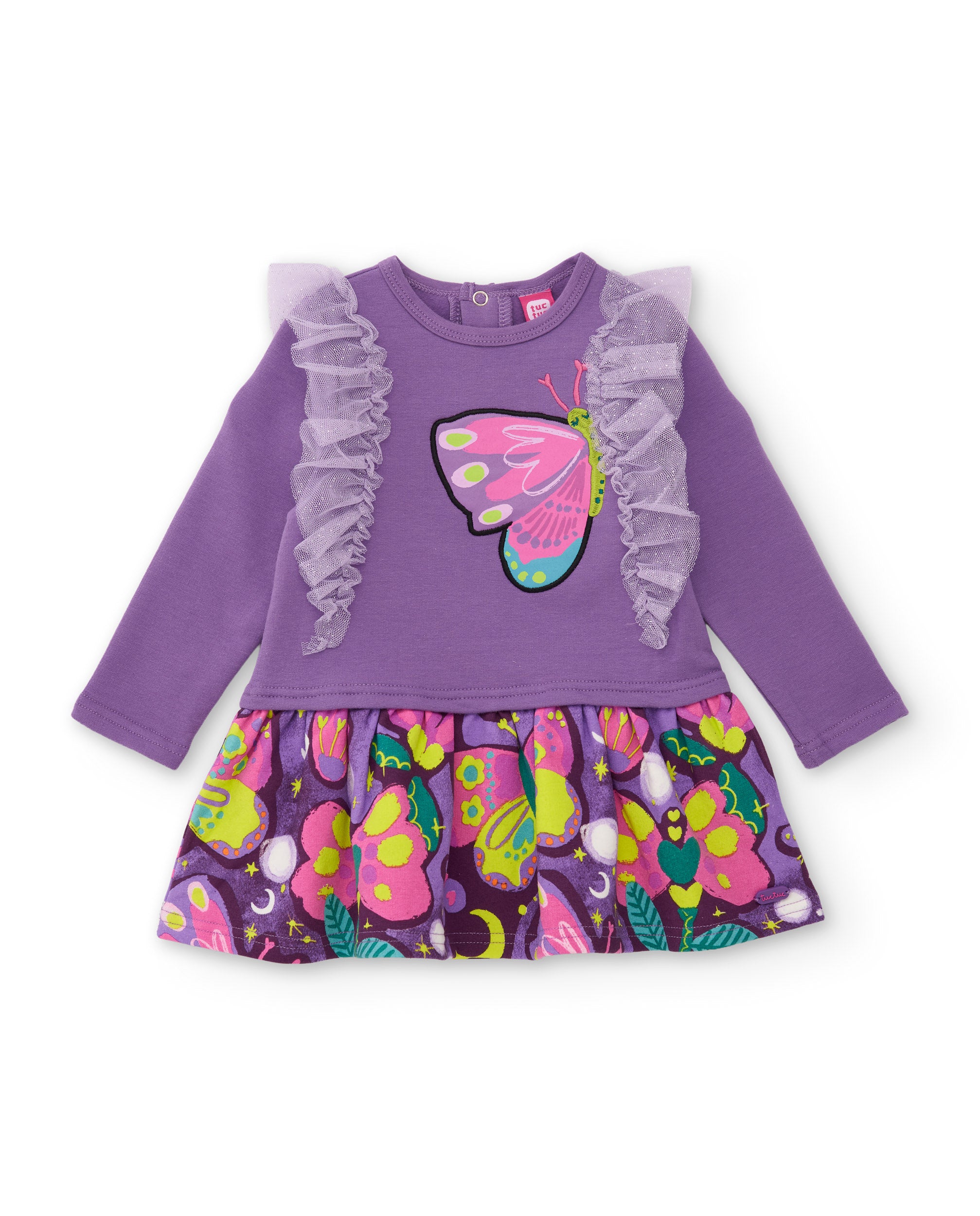 TucTuc Vestiti vestito bimba lilla felpa floreale