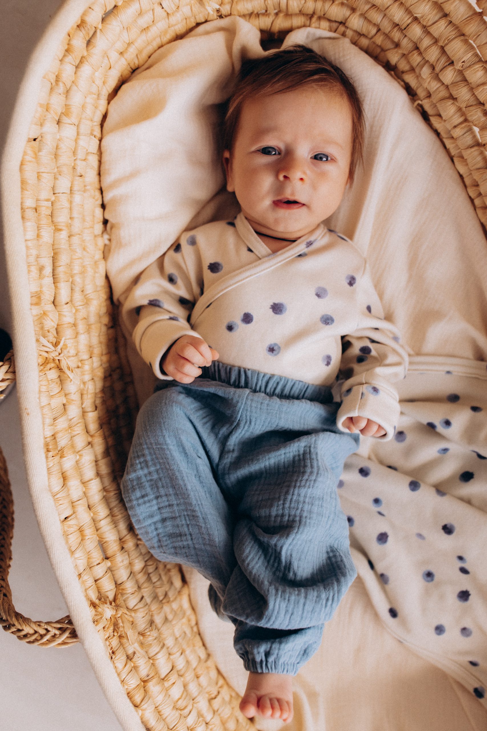 Woolly Organic Muslin Pantaloni Neonato Cotone Bio GOTS