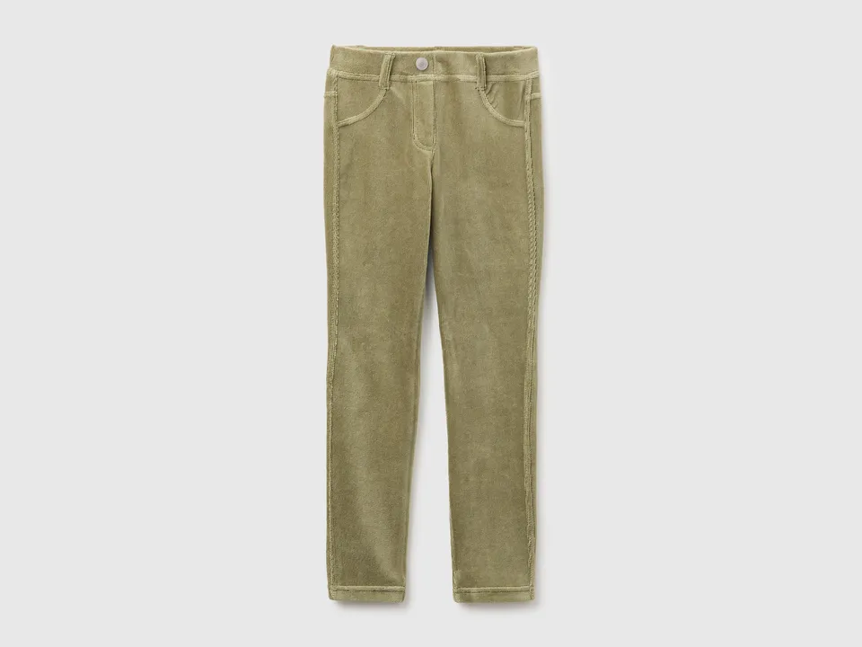 United Colors of Benetton Chenille Pantaloni skinny ciniglia
