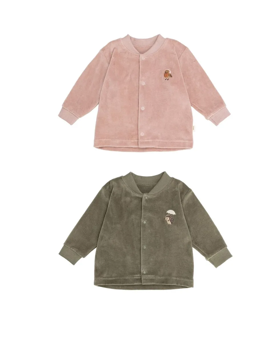 Woolly Organic Baby Jackets Giacca velluto ricamata cotone bio GOTS