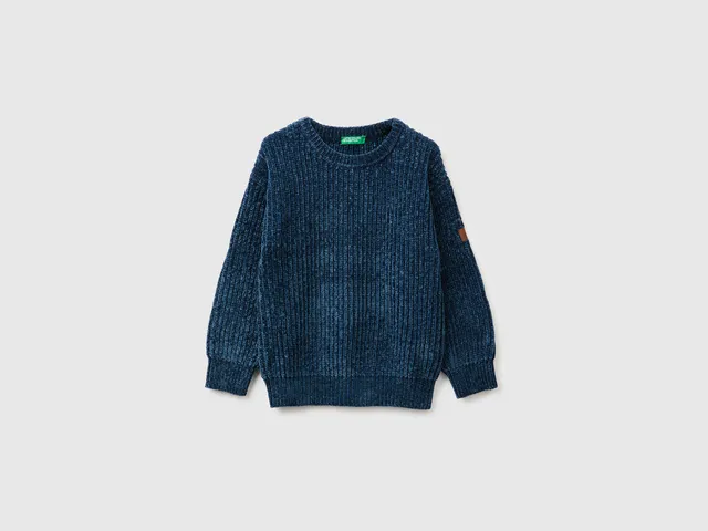 United Colors of Benetton Maglione Ciniglia Girocollo Bimbo Morbido