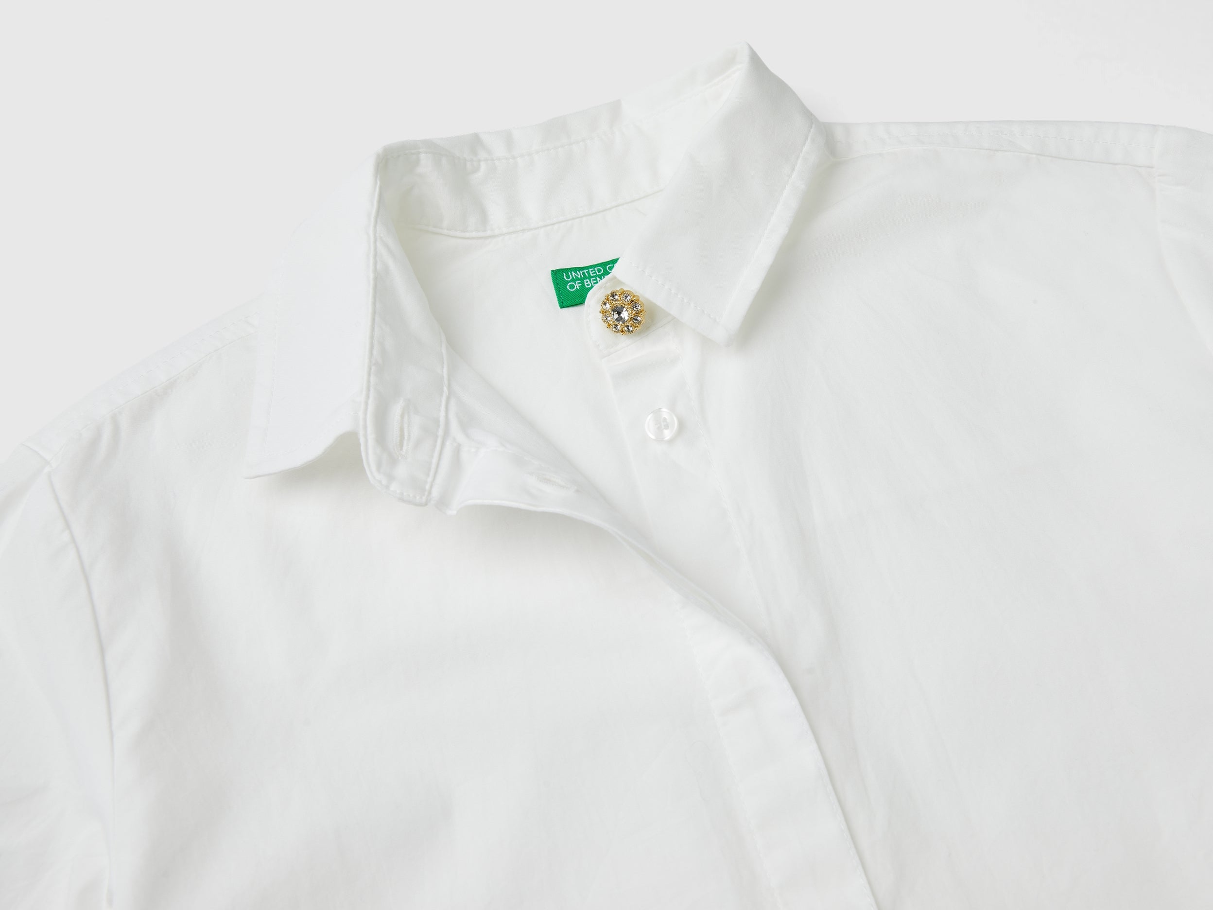 United Colors of Benetton Camicia cotone S manica lunga elegante