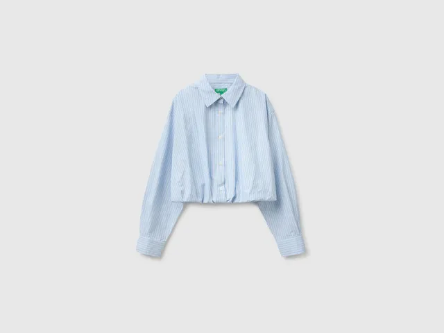 United Colors of Benetton camicia righe cotone con top interno