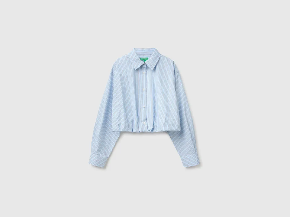United Colors of Benetton camicia righe cotone con top interno
