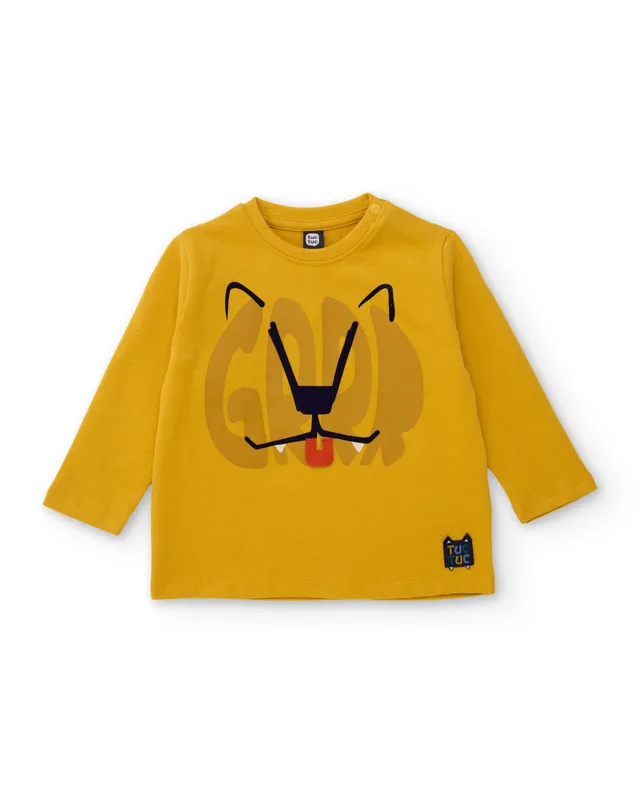 TucTuc Magliette T-Shirt Bambino Gialla Tigre Cotone
