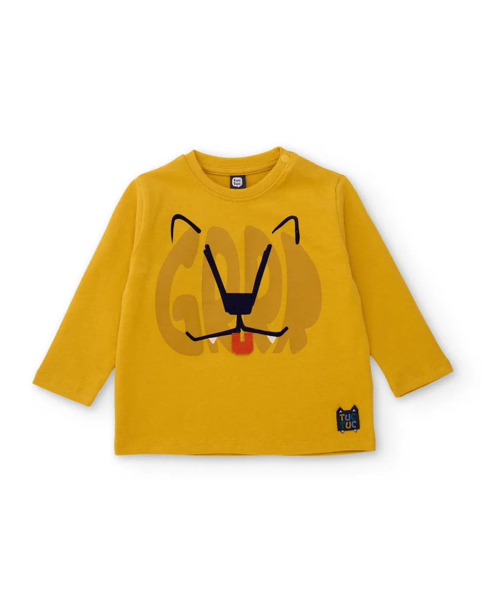 TucTuc Magliette T-Shirt Bambino Gialla Tigre Cotone