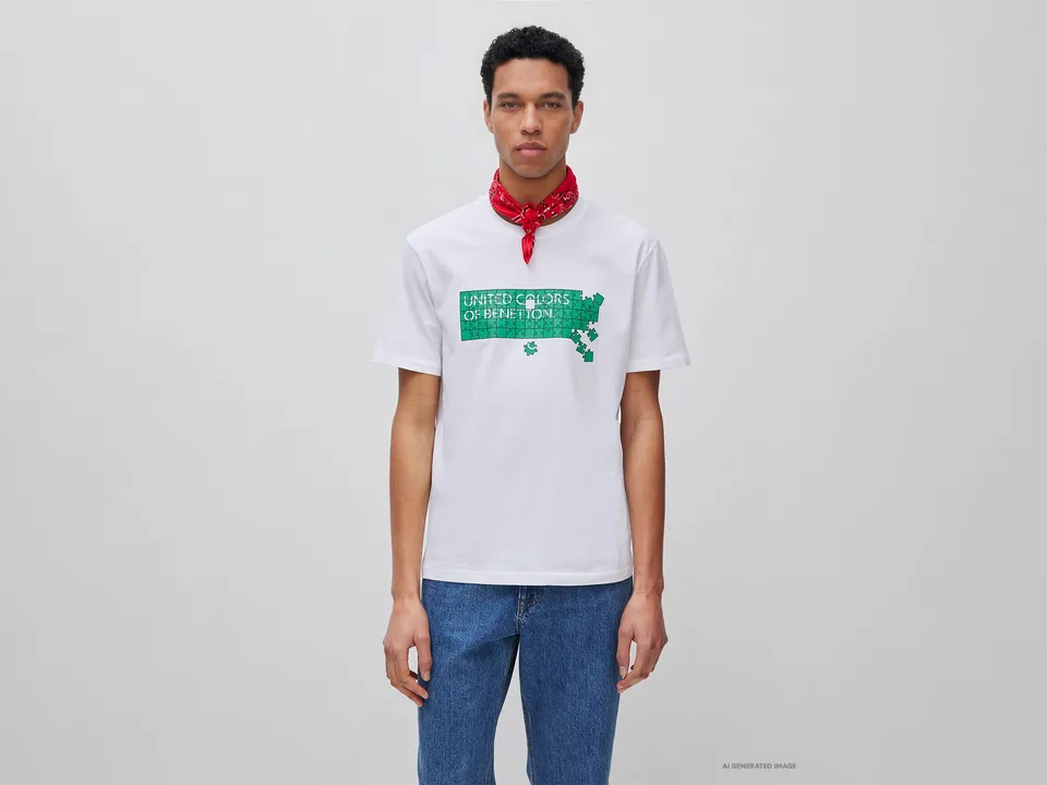 United Colors of Benetton Maglietta Cotone Logo 39VFU1096_903
