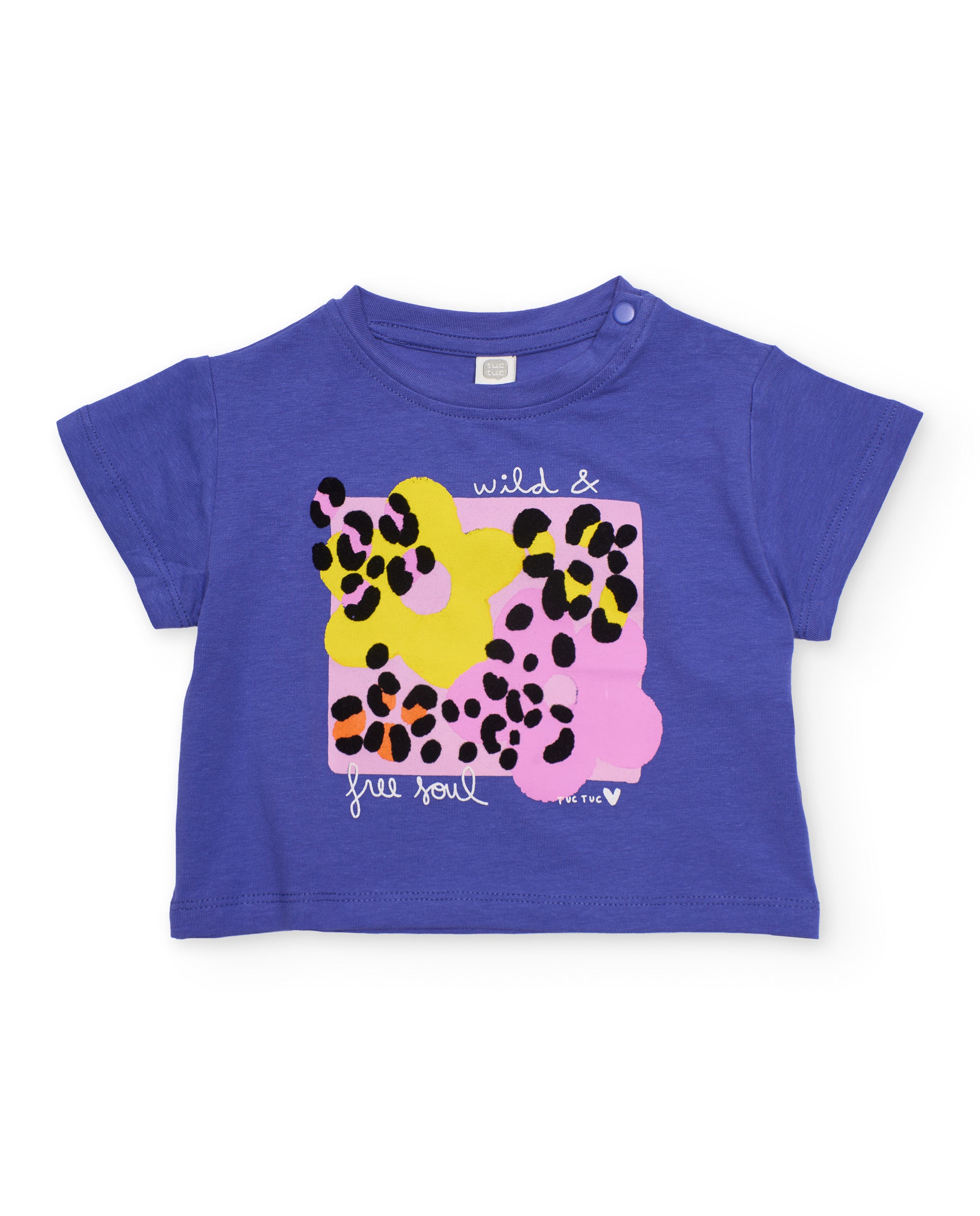TucTuc Magliette t-shirt bambina lilla stampa animal print