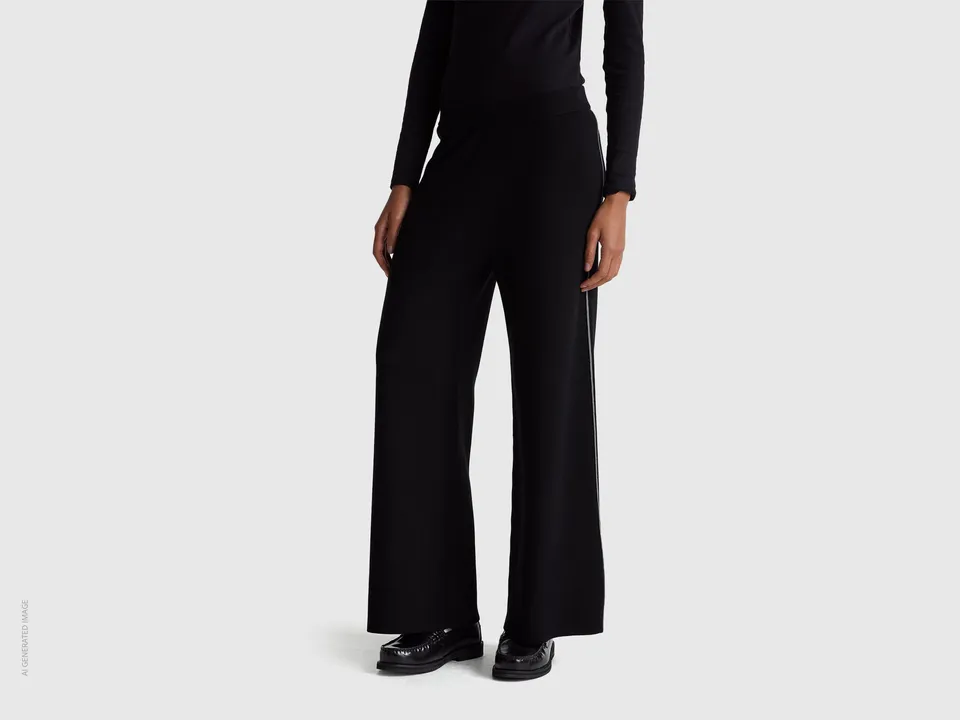 United Colors of Benetton Trousers Pantaloni Palazzo Viscosa XXS