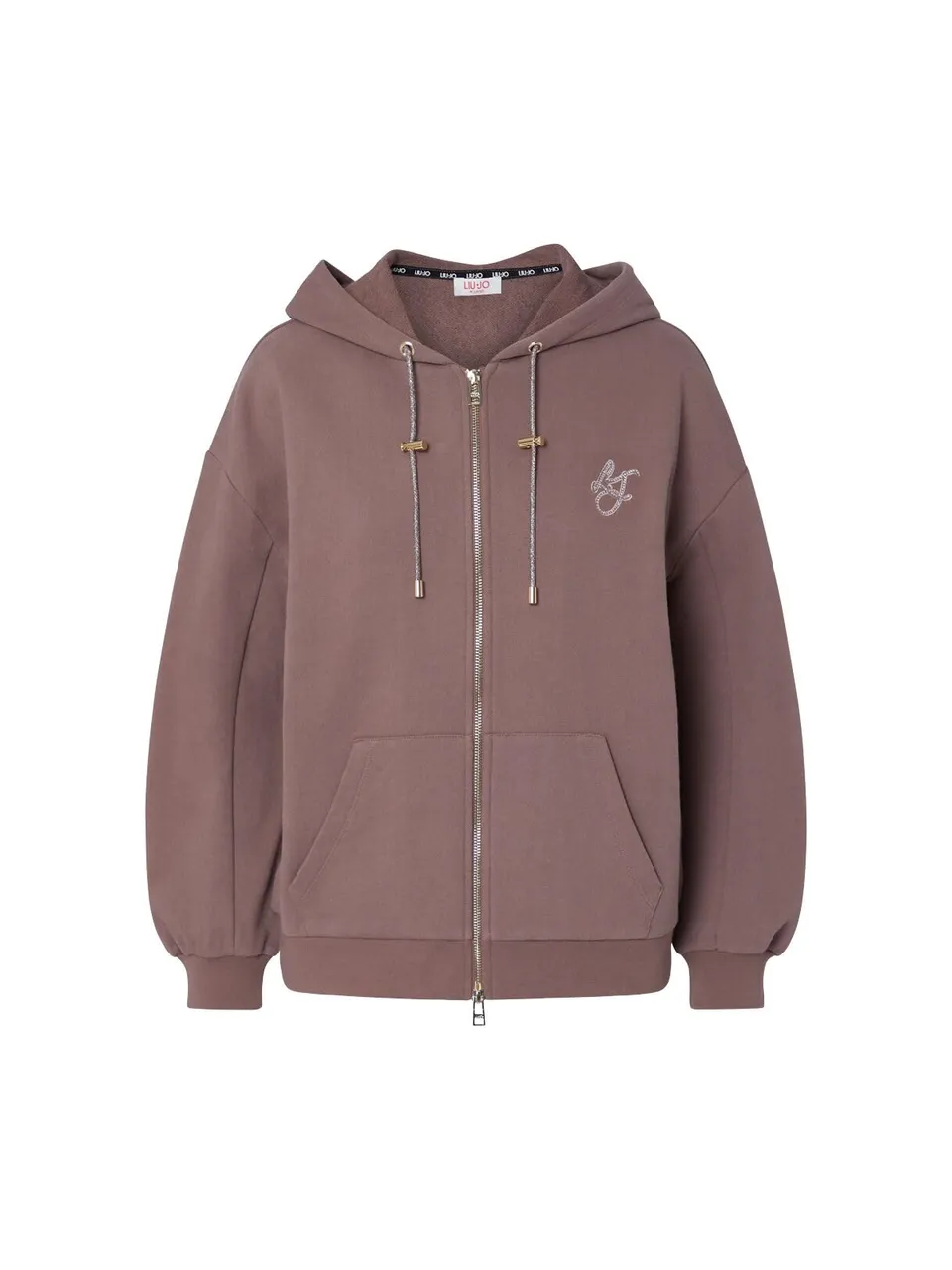 Liu Jo Felpa con Zip e Cappuccio felpa L bianca