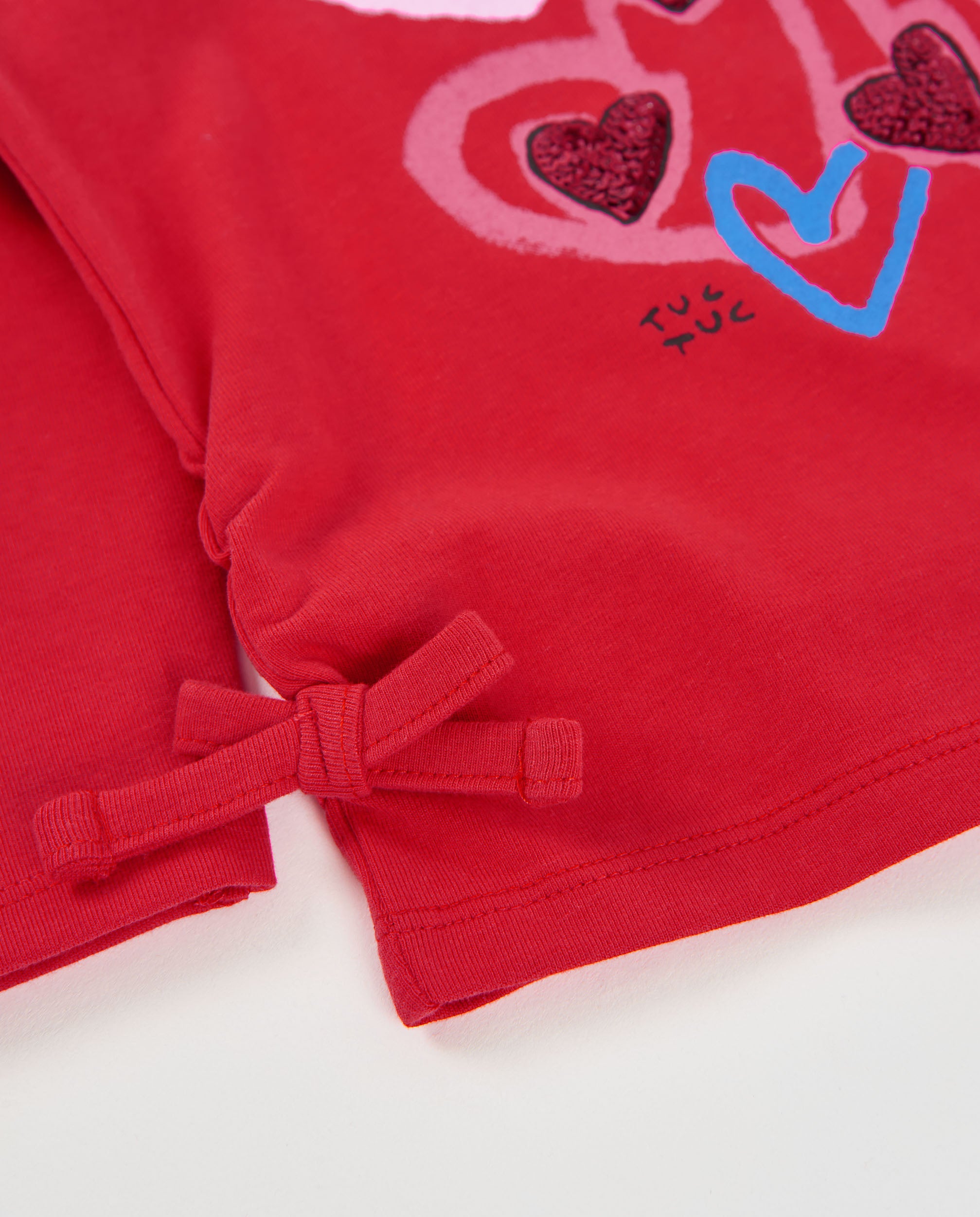 TucTuc Magliette maglia bambina cotone rosso cuori