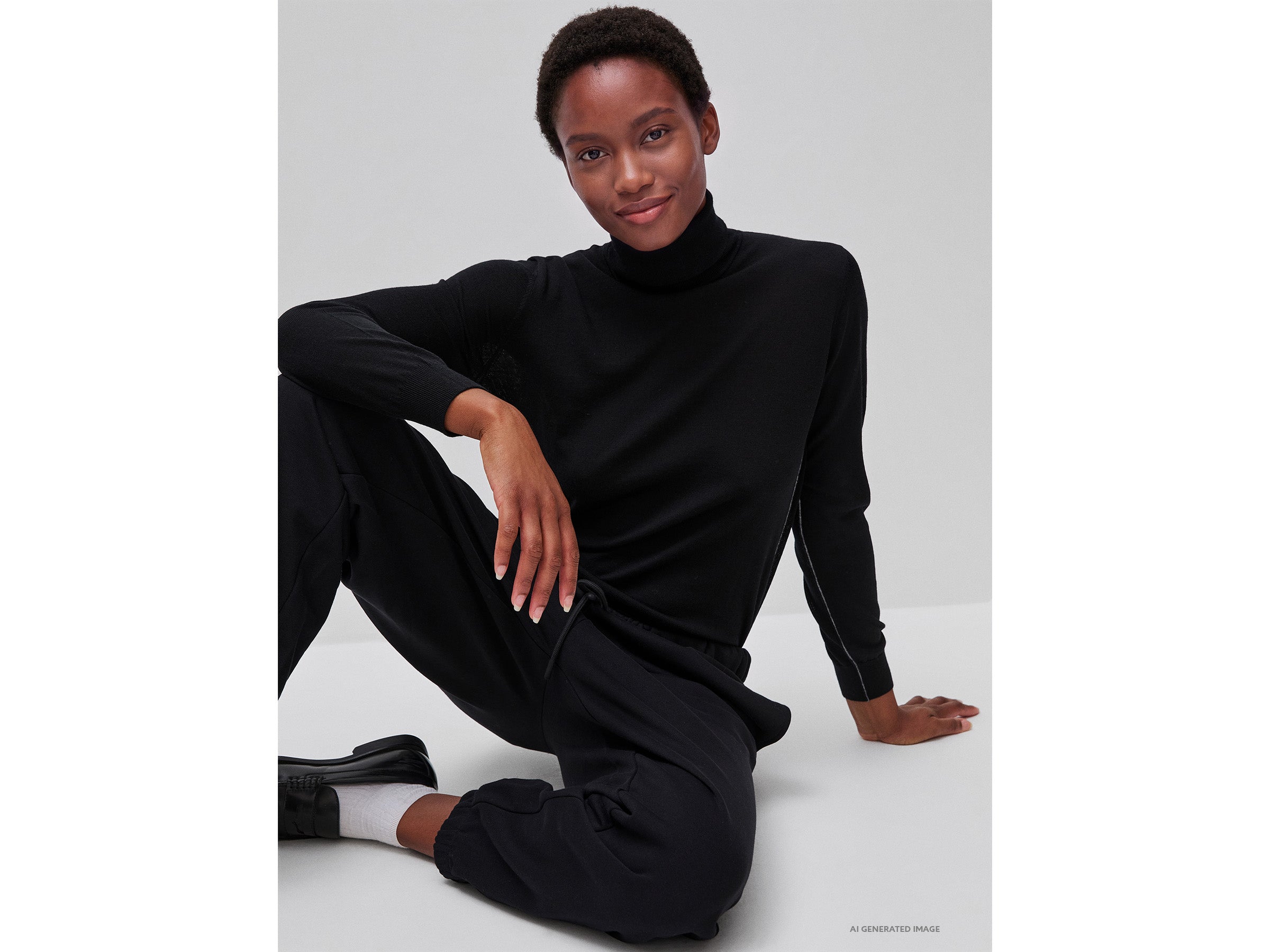 Benetton High-neck sweater maglione dolcevita lana merino