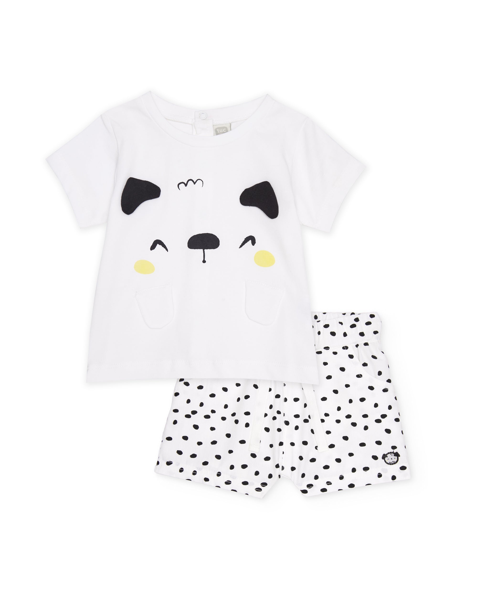 TucTuc Completi maglia neonato bianco cagnolino shorts