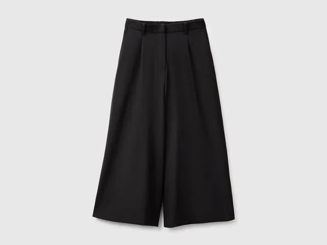 United Colors of Benetton Pantaloni culotte viscosa donna pieghe