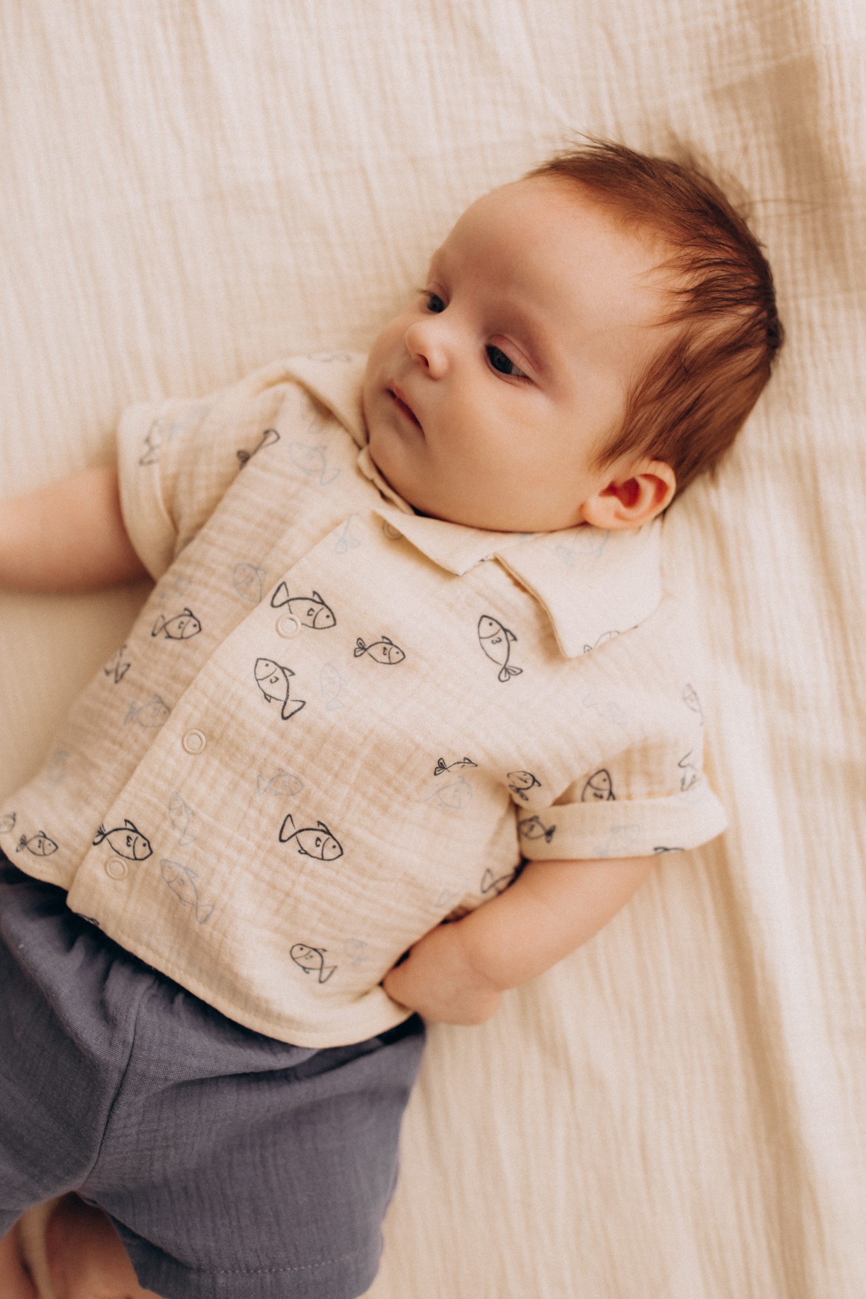 Woolly Organic Baby Sets camicia e shorts neonato cotone verde salvia