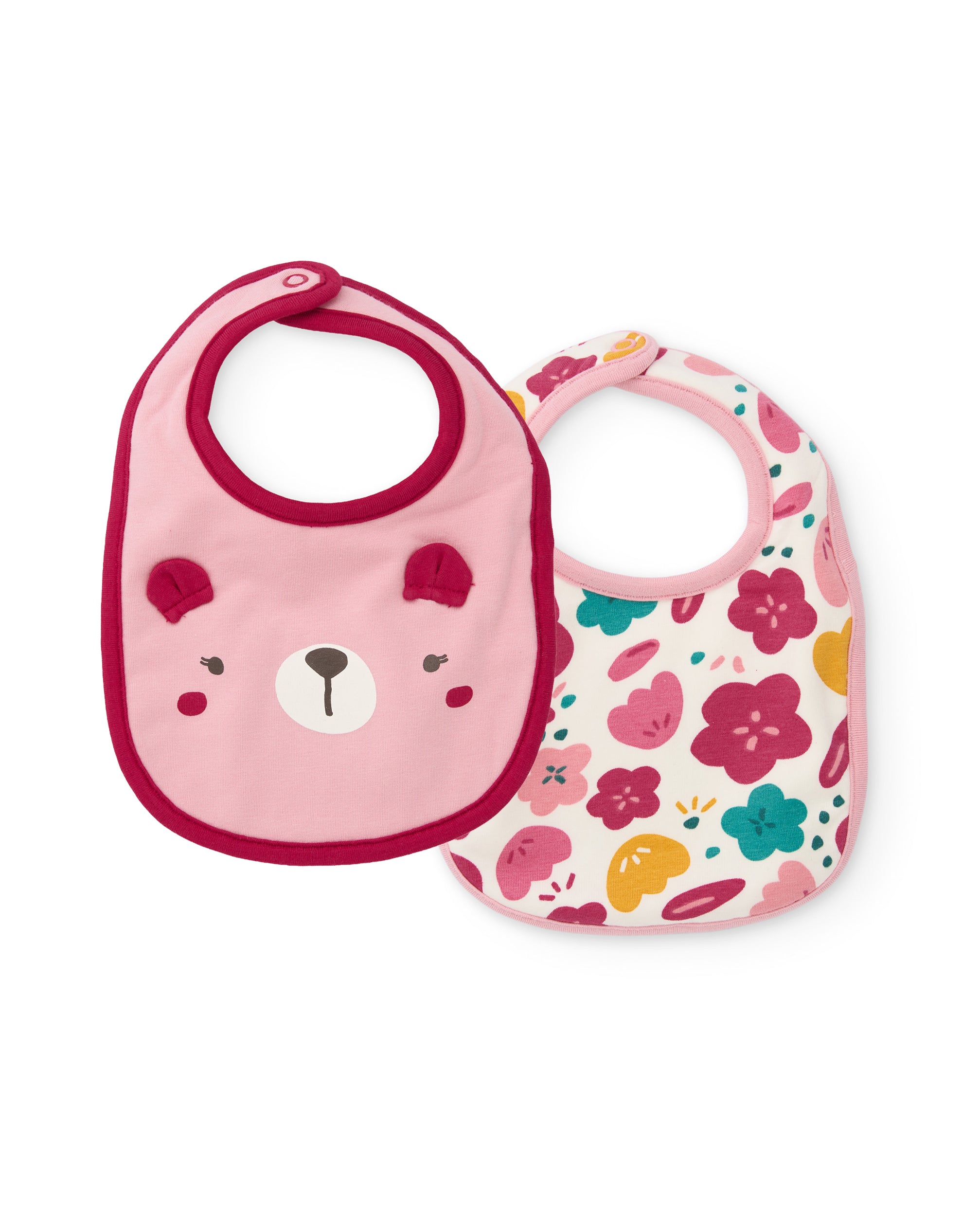 TucTuc Accessori Set 2 Bavaglini Rosa Cotone Orsetto