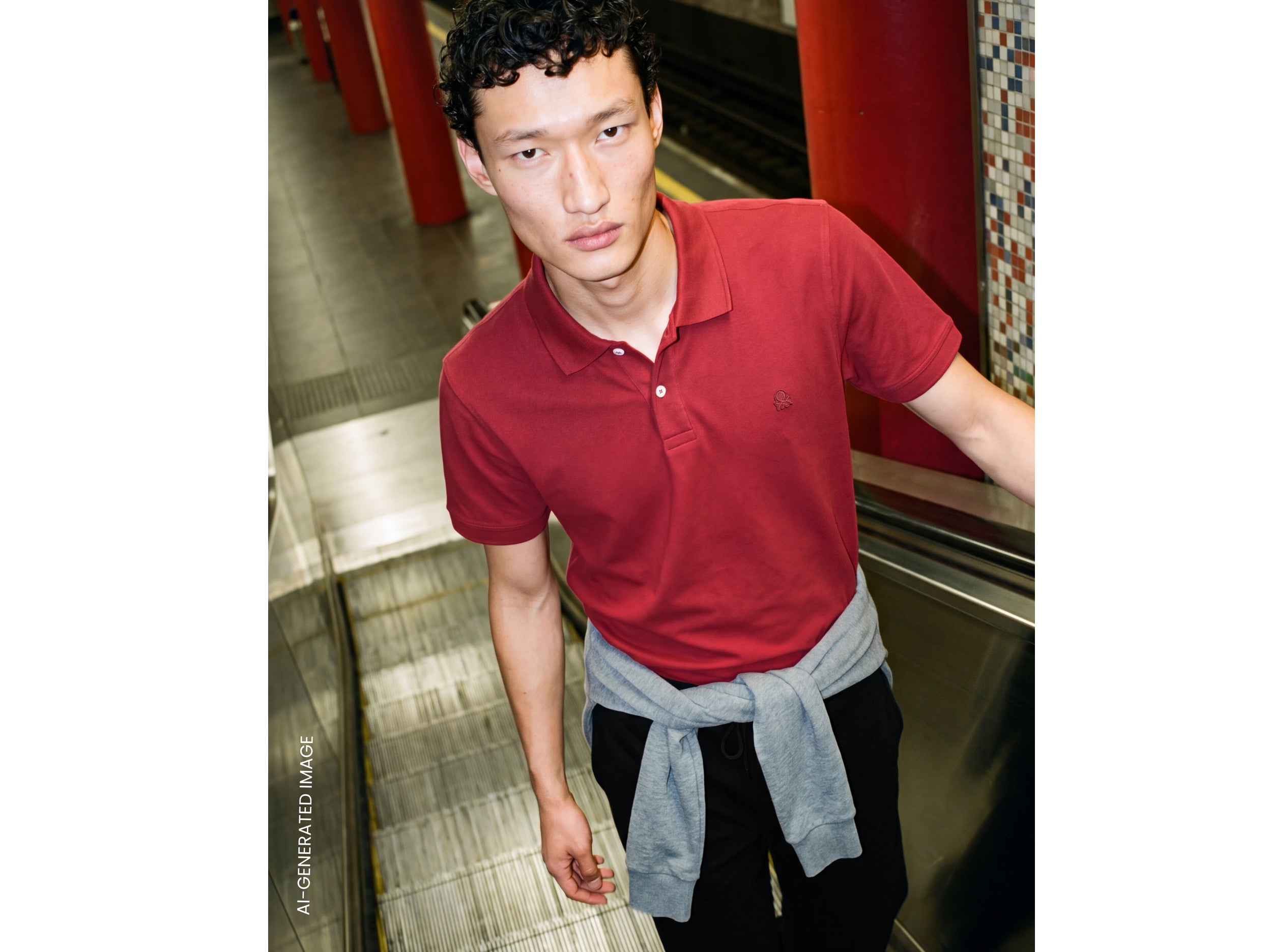 Benetton Polos polo regular fit cotone bio M