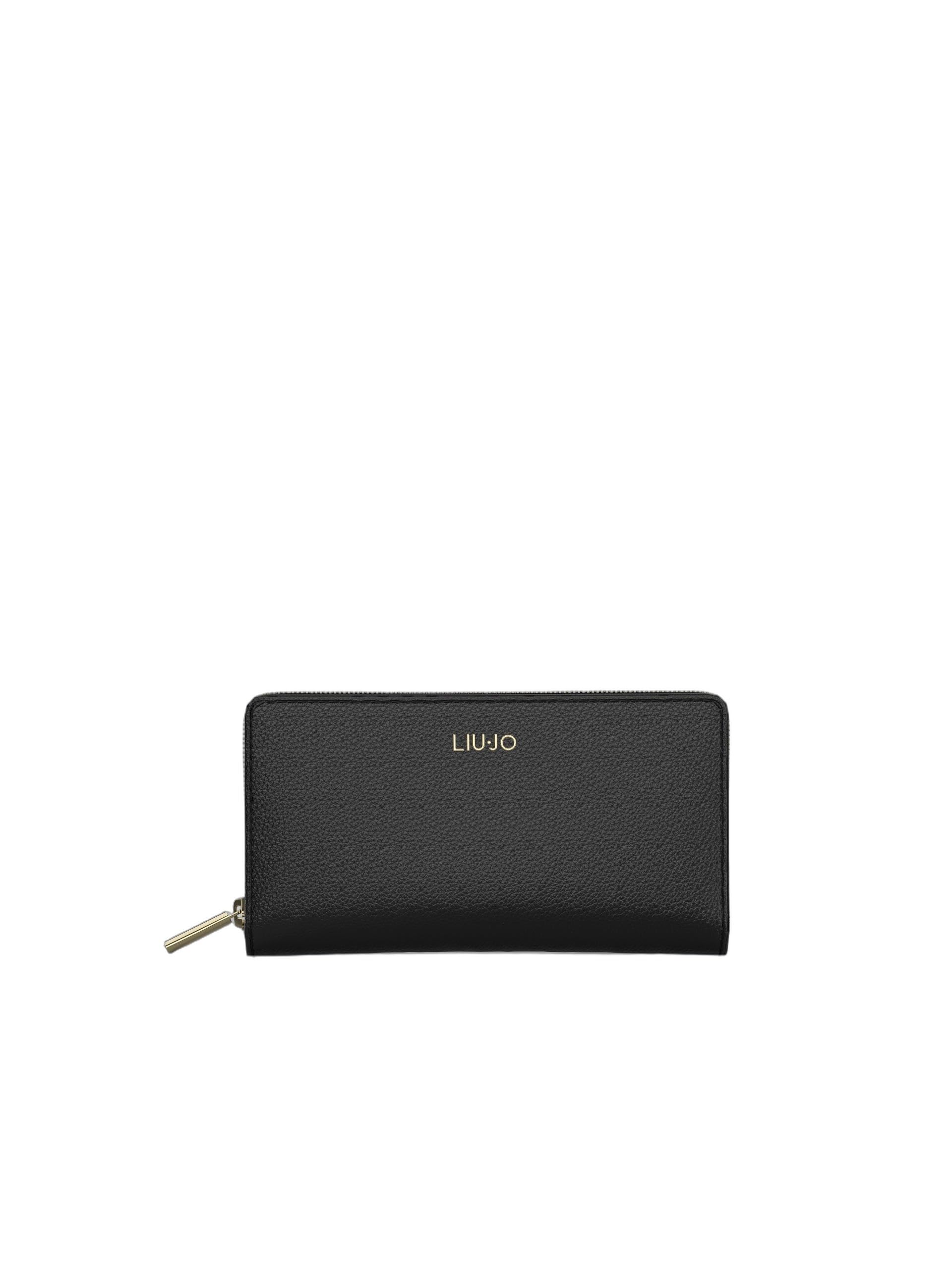 Liu Jo AF6170 E1019 portafoglio zip around nero XL cerniera