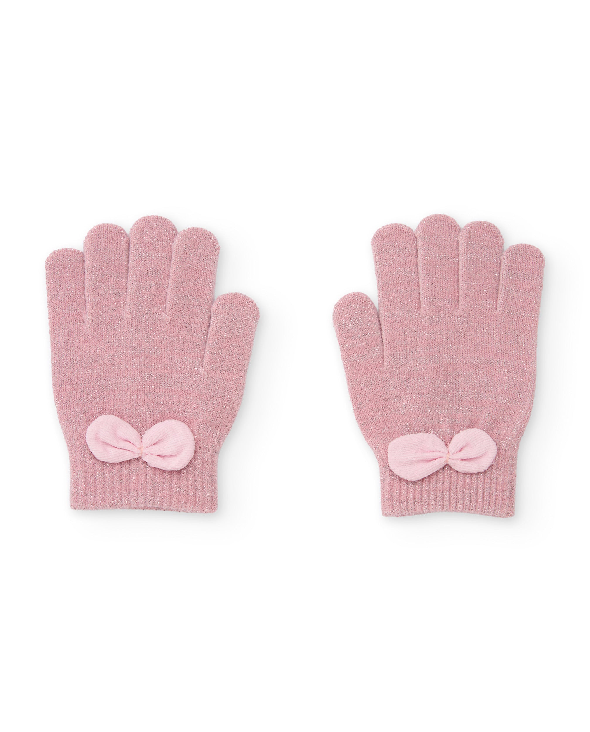 TucTuc Accessori Guanti Bambina Rosa Tricot Fiocco