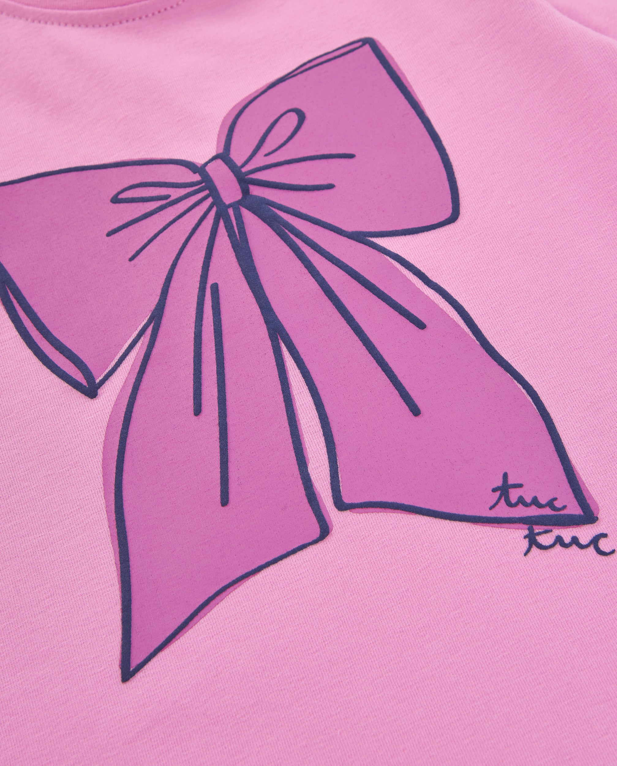 TucTuc Maglietta maglia fiocco bambina rosa cotone