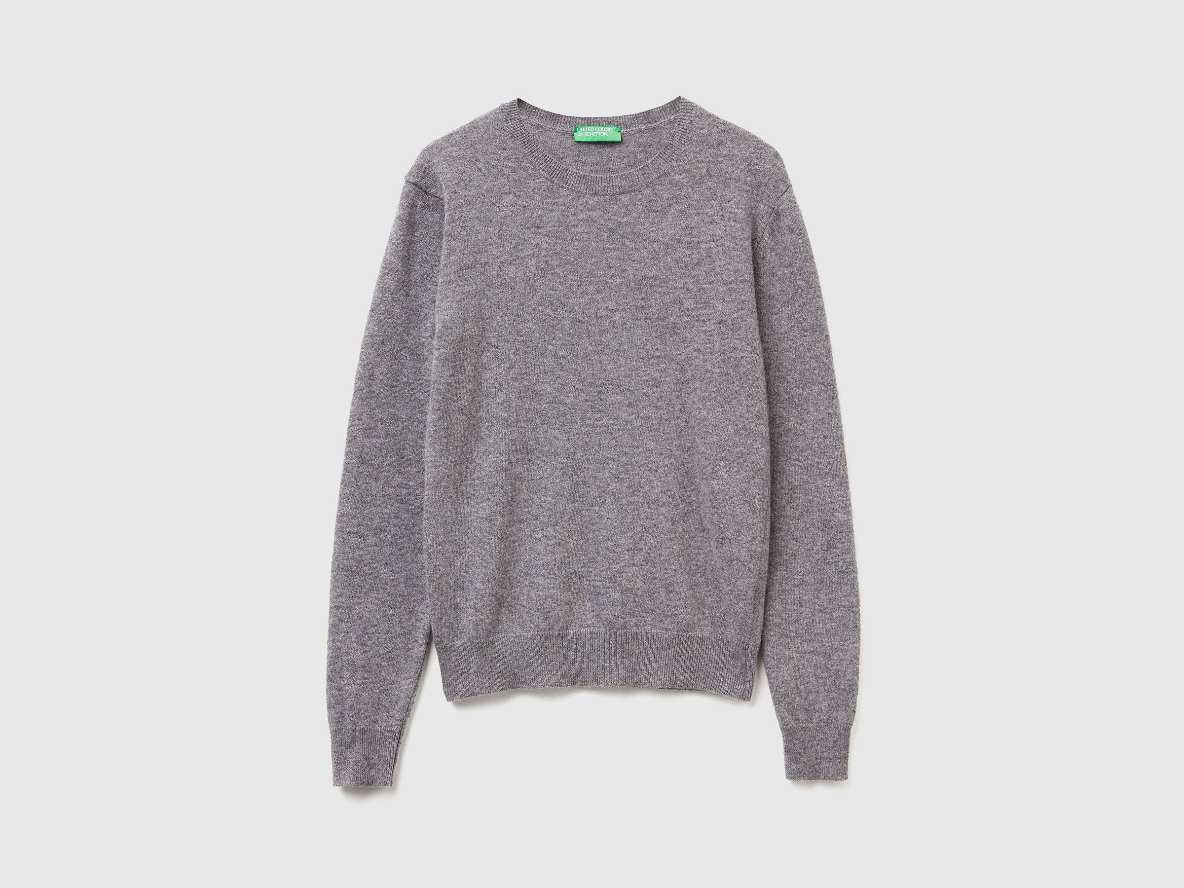 United Colors of Benetton Sweaters maglione lana merino grigio