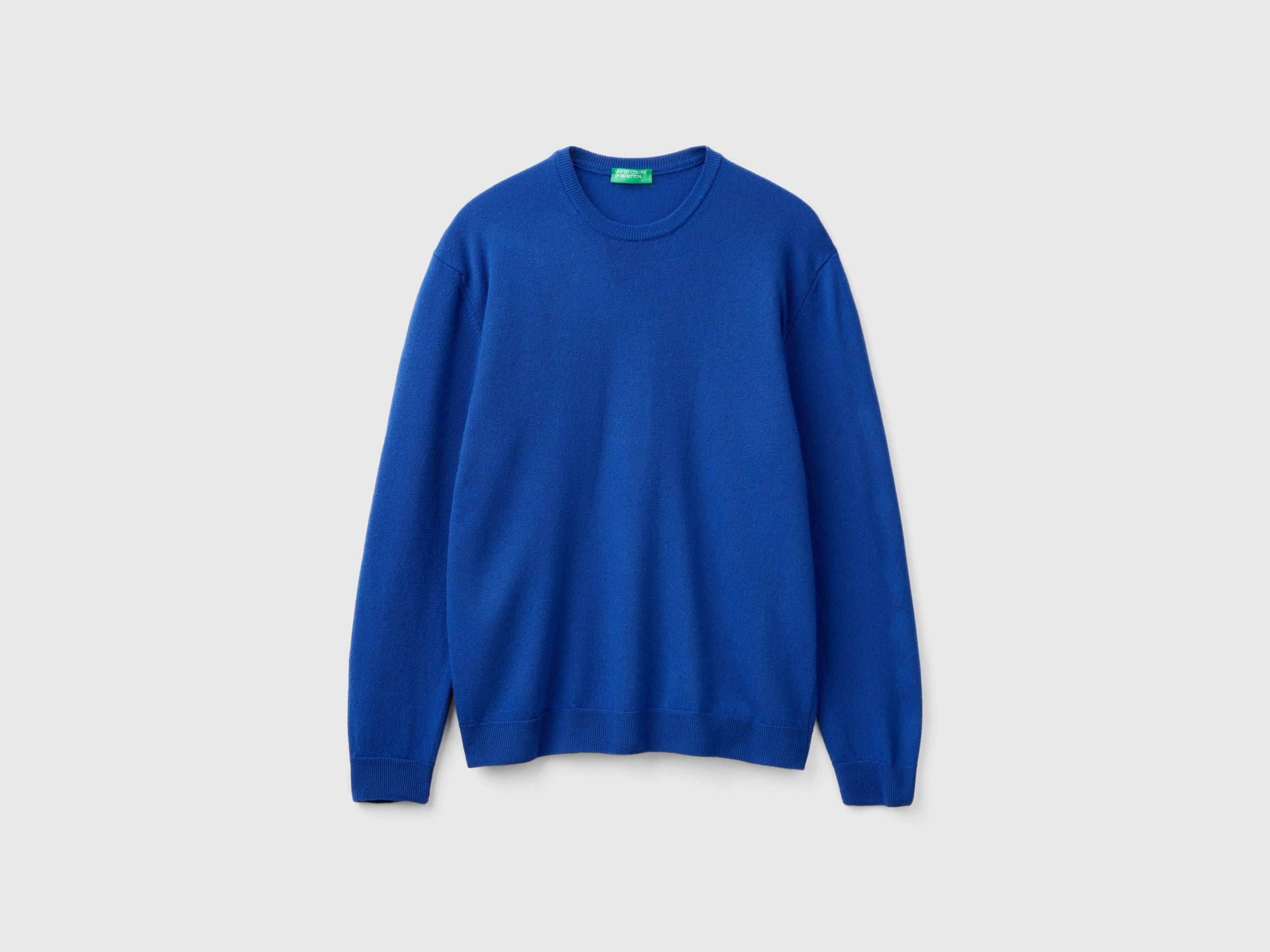 United Colors of Benetton Maglione Girocollo Lana Merino Blu Taglia S