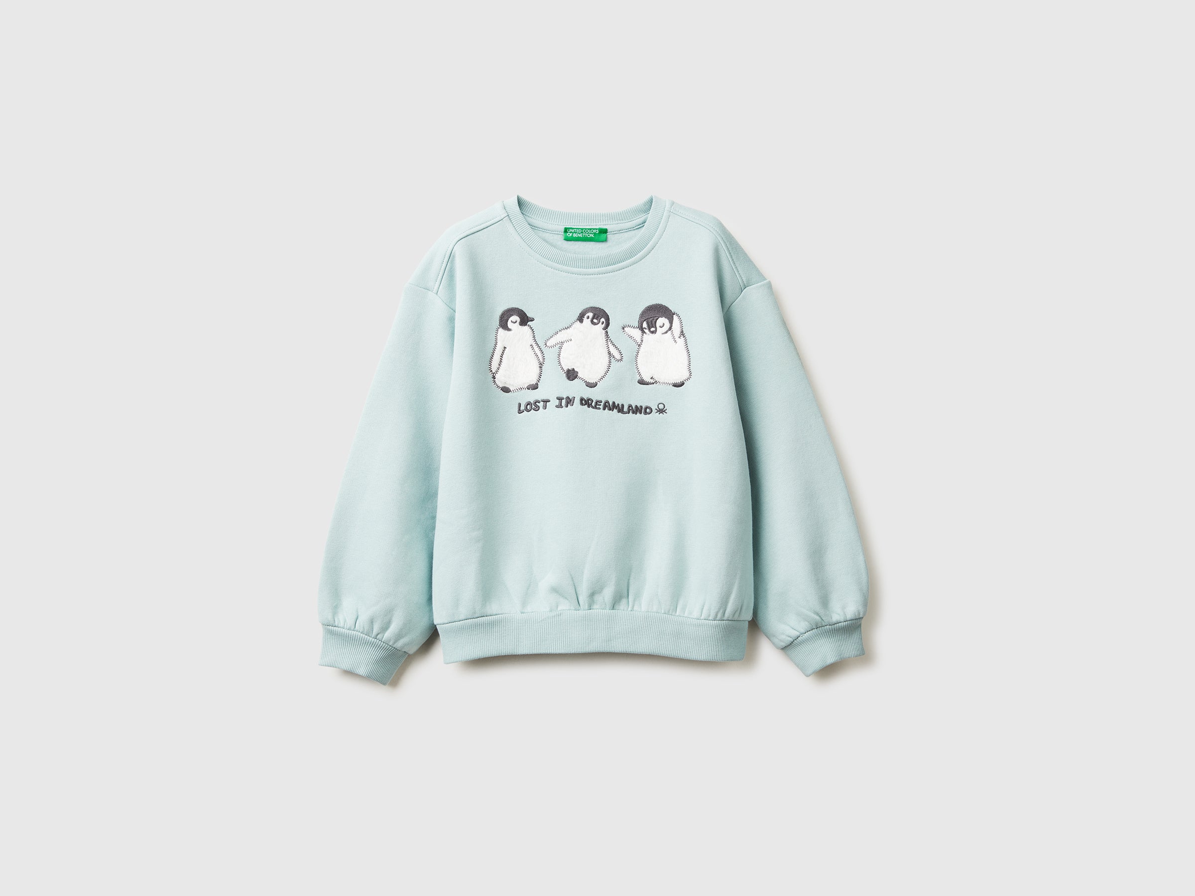 Benetton Sweatshirts felpa ricamo animali cotone taglia 82