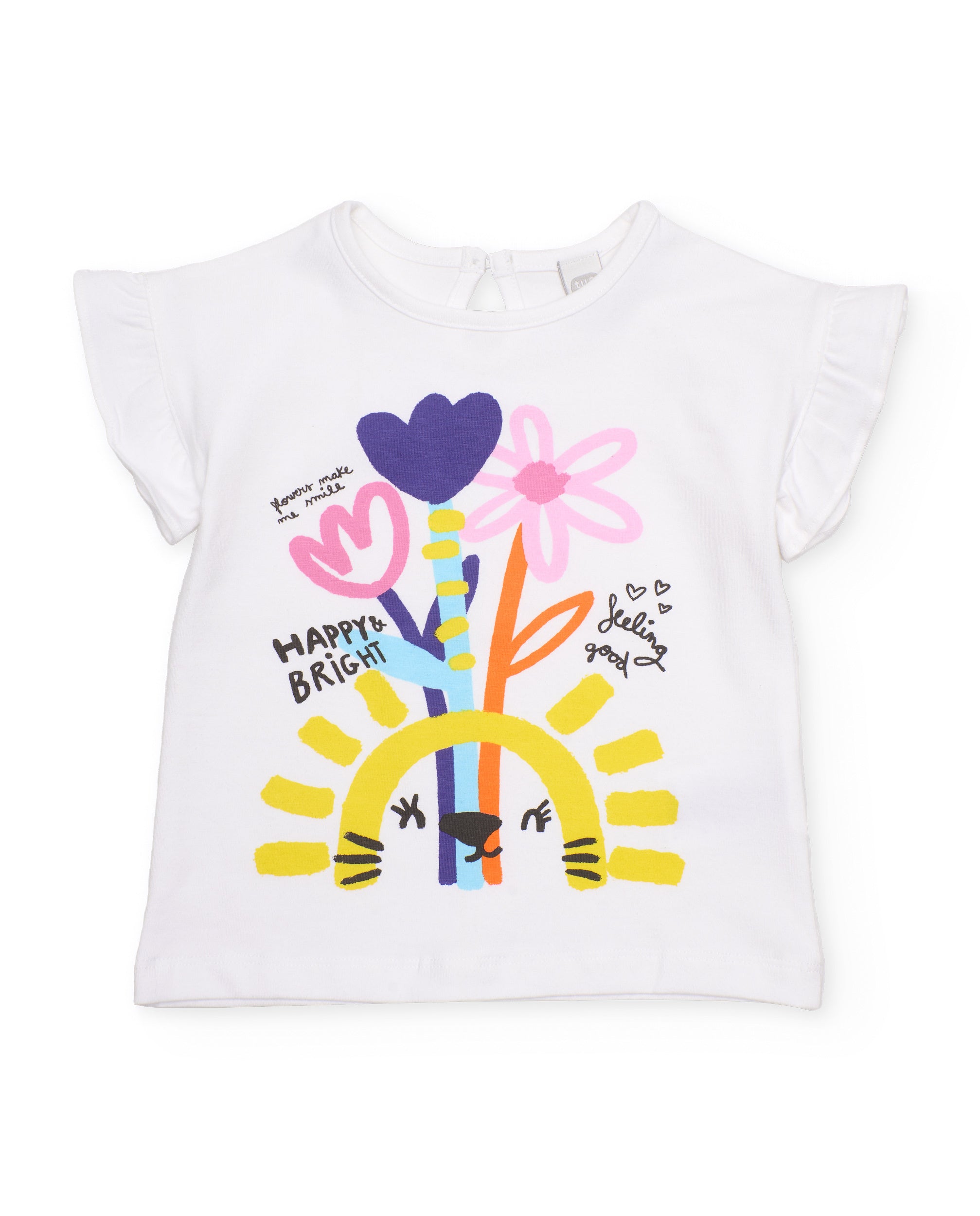 TucTuc Magliette T-shirt bambina bianco volant maniche