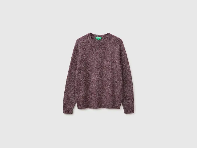 Benetton Maglione Color Block Maglia S Misto Lana