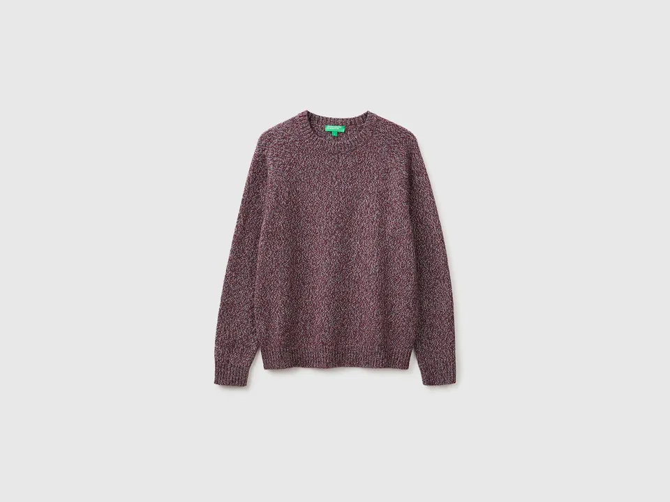 Benetton Maglione Color Block Maglia S Misto Lana