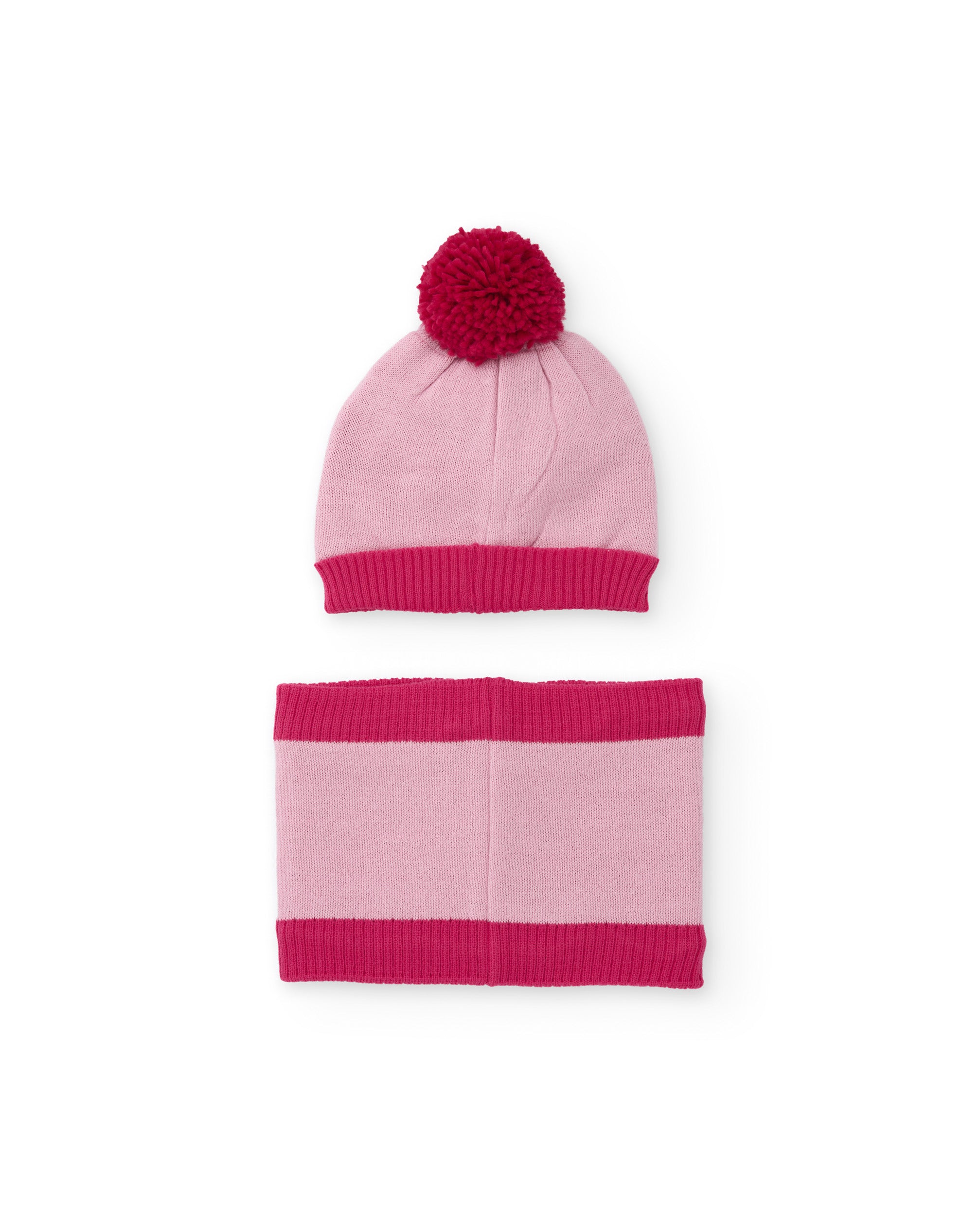 TucTuc Accessori Set bambina berretto scaldacollo fucsia
