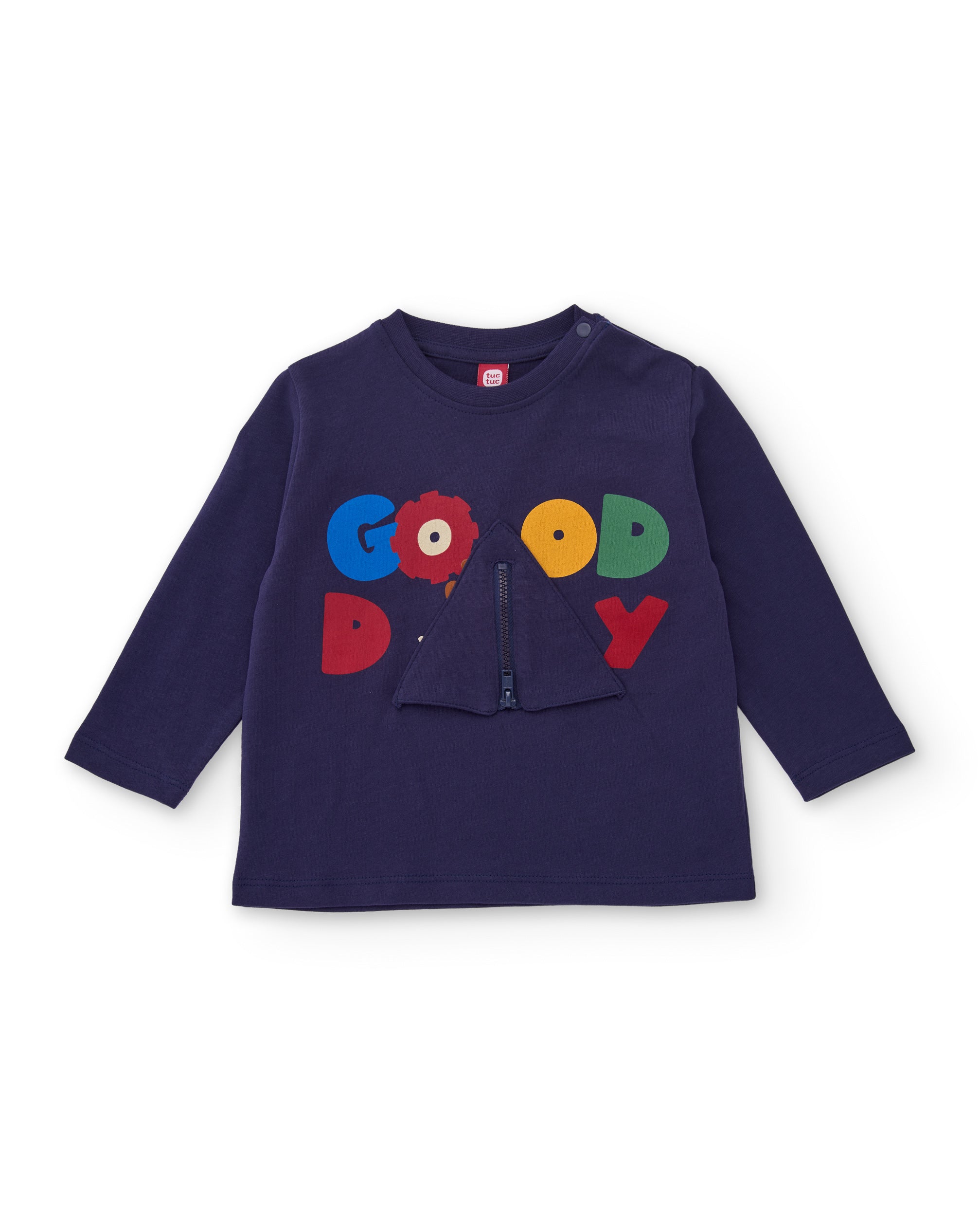 TucTuc Magliette maglietta bambino blu cerniera good day