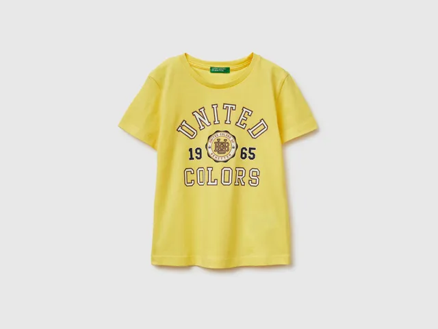 United Colors of Benetton 3I1XG10LK T-Shirt Logo Cotone Biologico Neonato