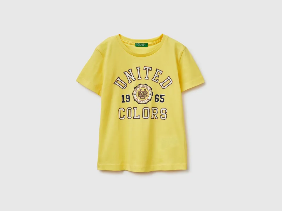 United Colors of Benetton 3I1XG10LK T-Shirt Logo Cotone Biologico Neonato