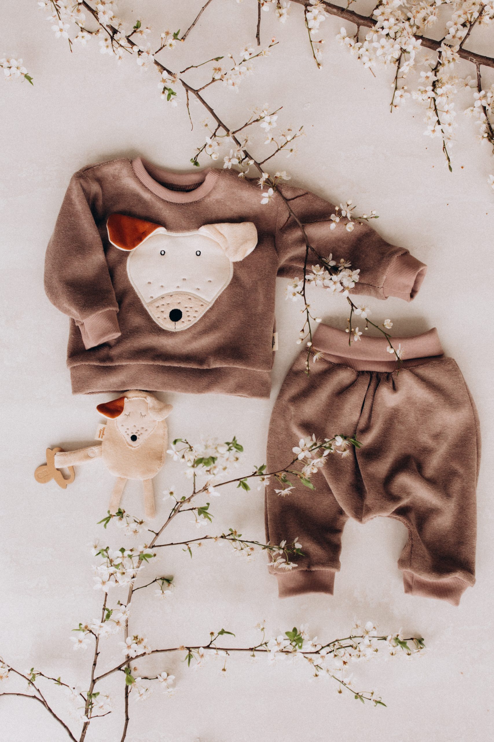 Woolly Organic Embroidered Terry maglione spugna bio ricamo