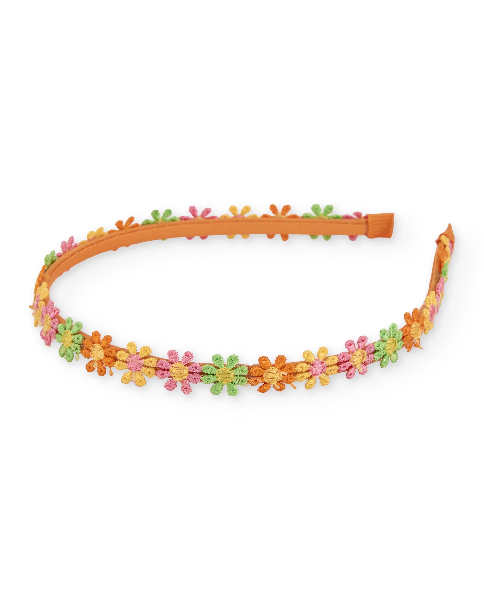 TucTuc Accessori cerchietto bambina arancione ricamo floreale