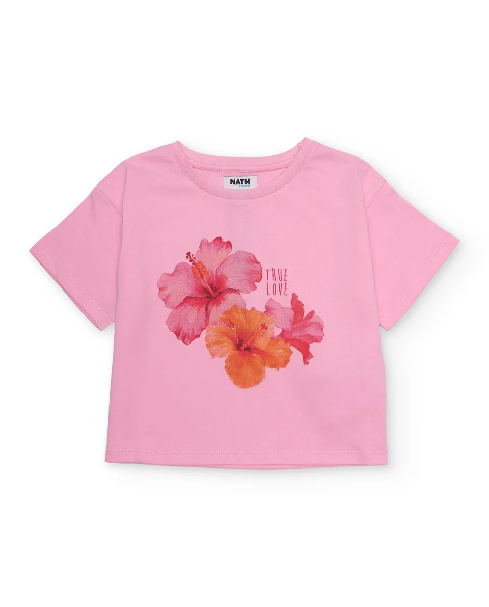 TucTuc Magliette bambina rosa ibisco maniche corte