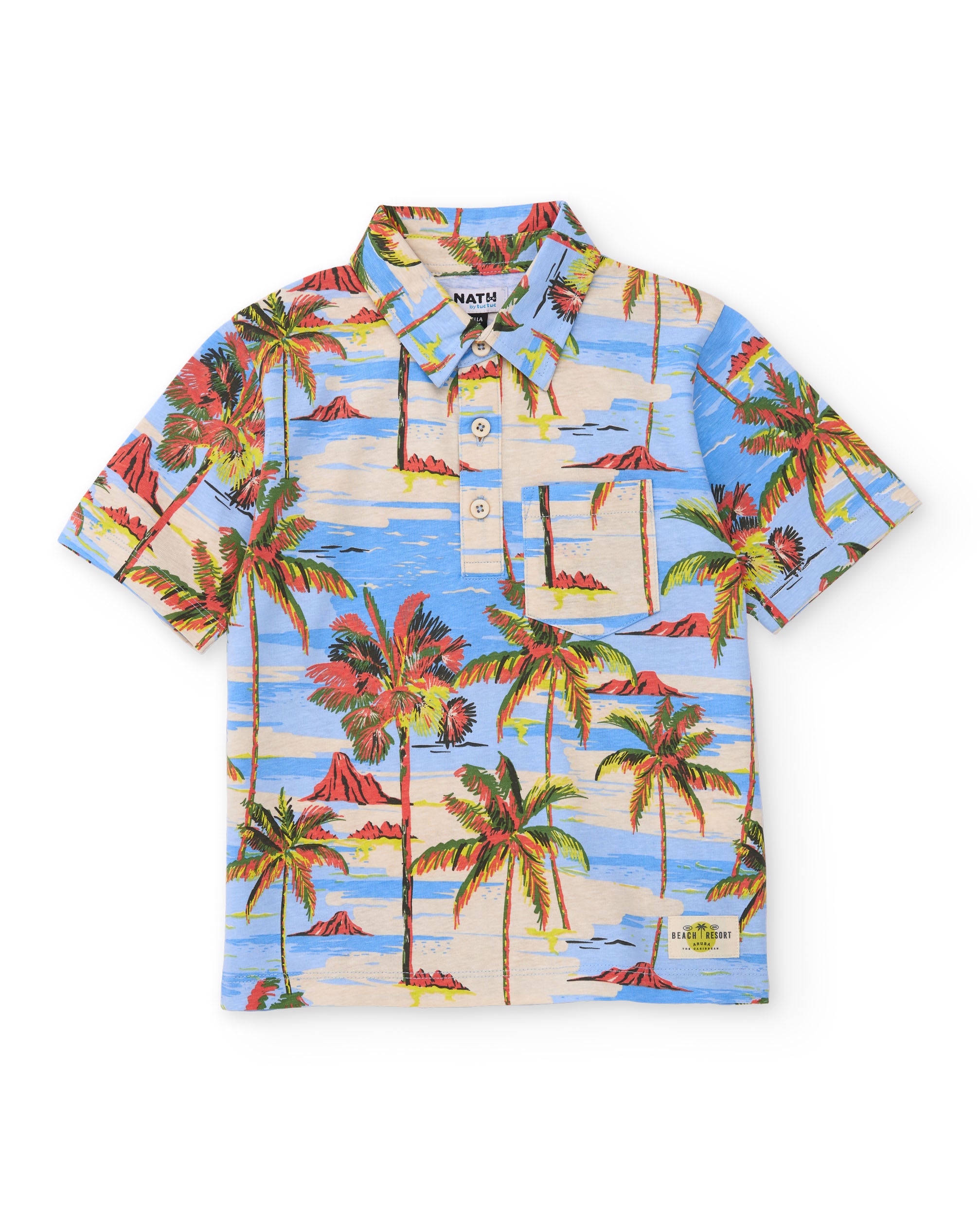 TucTuc Magliette t-shirt bambino blu stampa tropicale