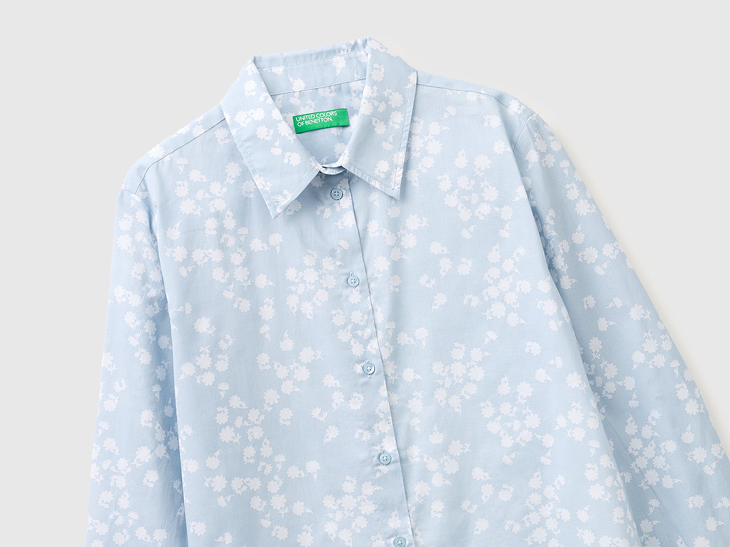 United Colors of Benetton camicia cotone leggero fantasia donna