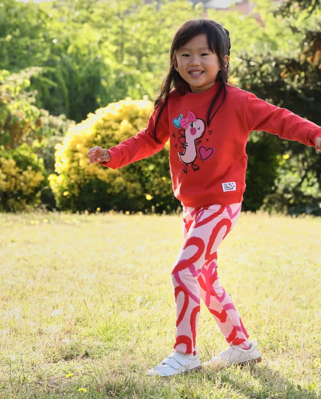TucTuc Leggings Leggings bambina rosa cuori felpa