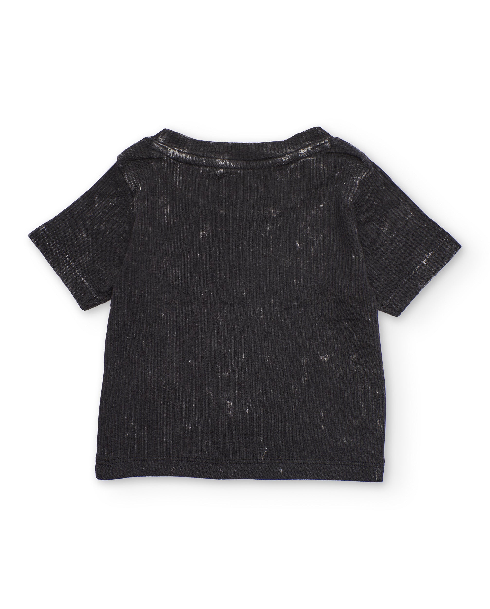 TucTuc Magliette t-shirt bambina nero effetto lavato costine