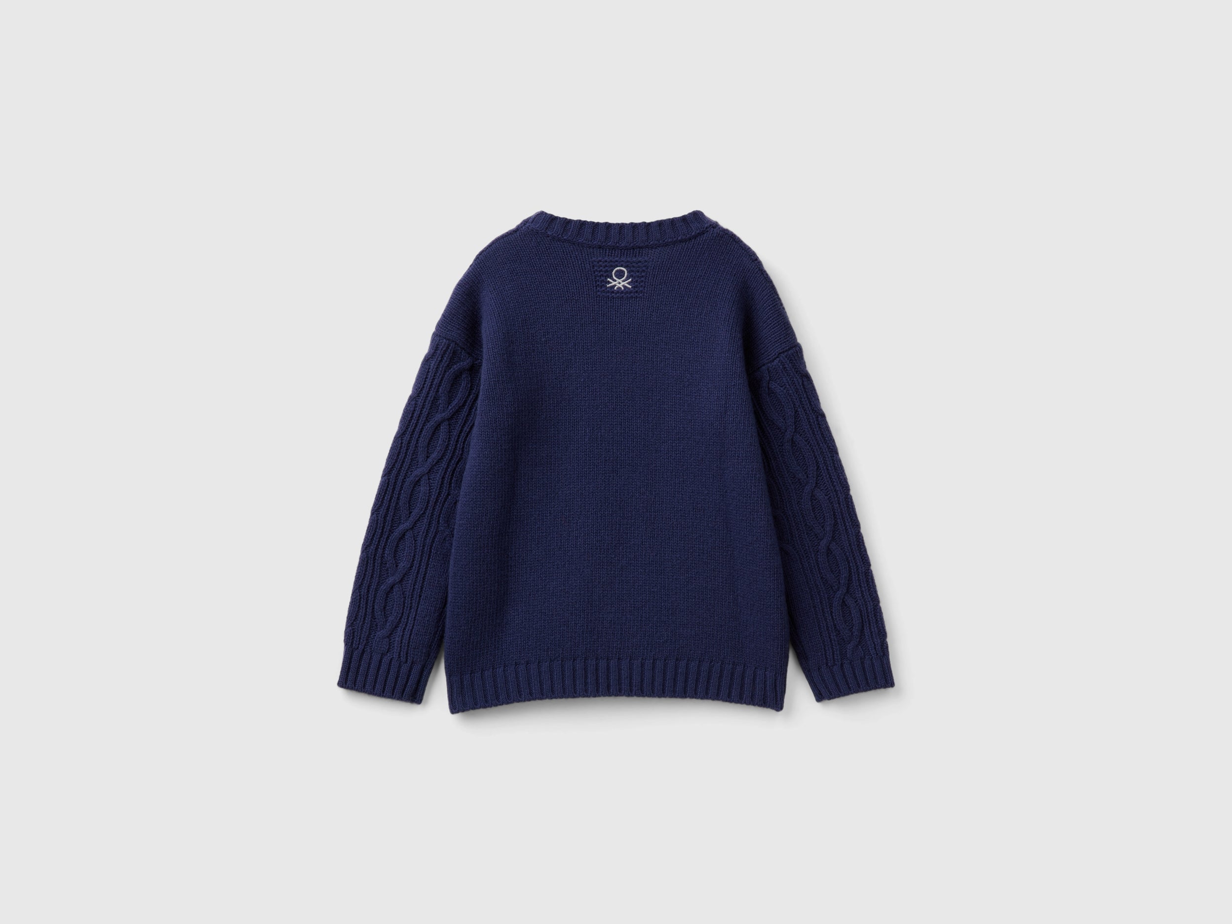 United Colors of Benetton Maglione Treccine Misto Lana Bimbo