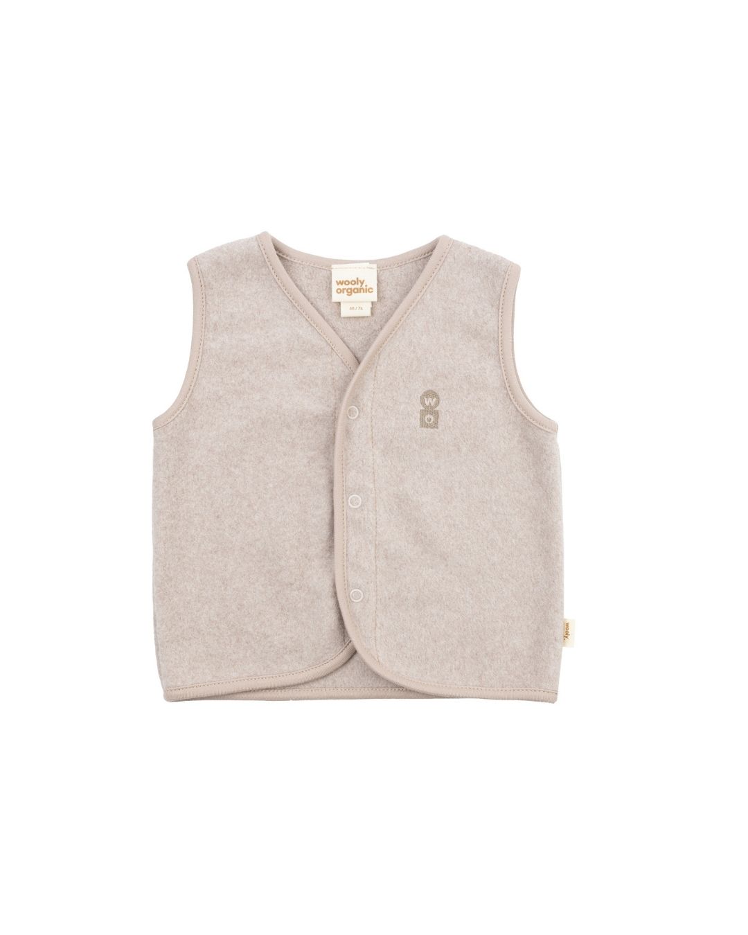 Woolly Organic AW26 Gilet Ricamato Neonato Cotone Pile