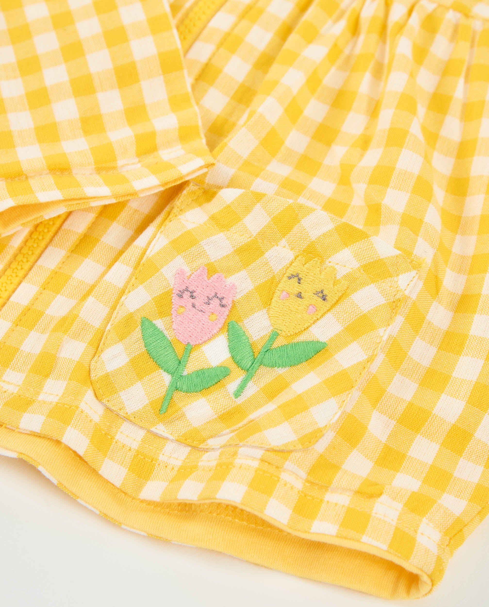 TucTuc Completi Completo 3 Pezzi Vichy Giallo Neonata