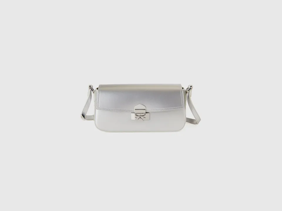 United Colors of Benetton Patent Baguette Bag borsa donna vernice OS