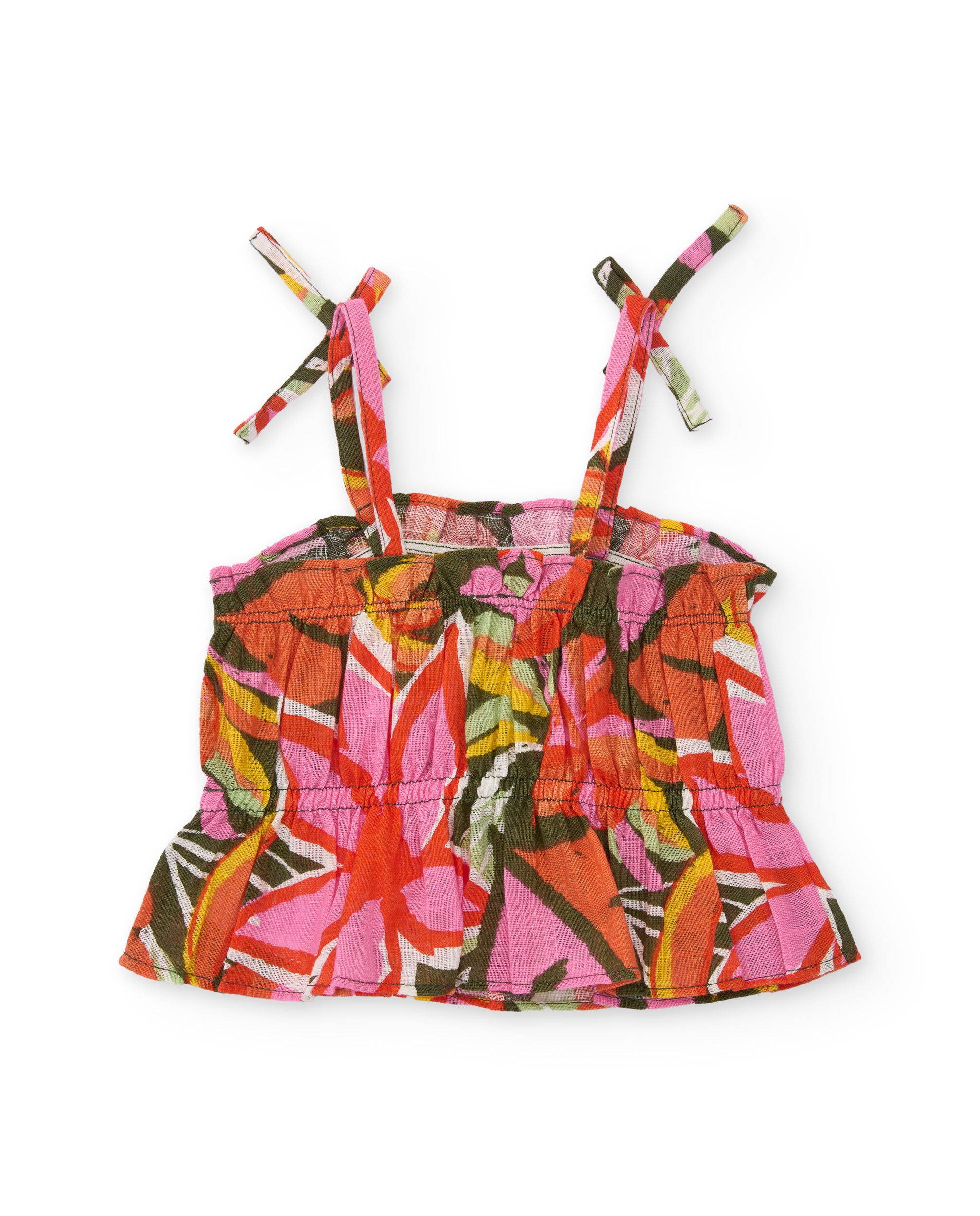 TucTuc Magliette Top Bambina Arancione Spalline Tropicale