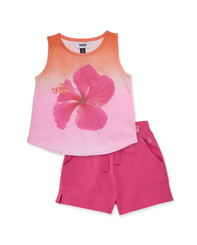 TucTuc Completi Completo Bambina Canotta Short Rosa Ibisco