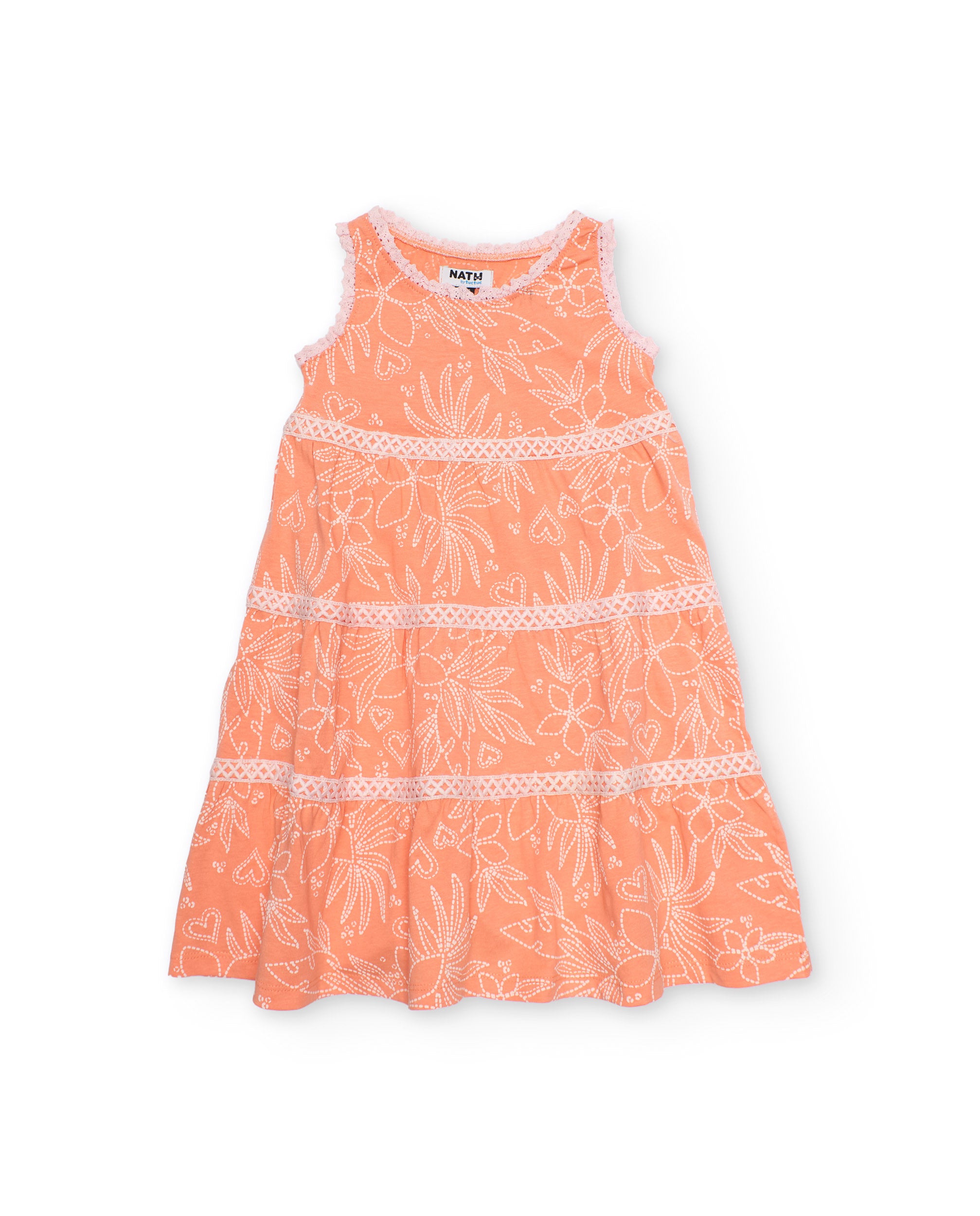 TucTuc Vestito bambina maglia righe decorative arancione 4 anni