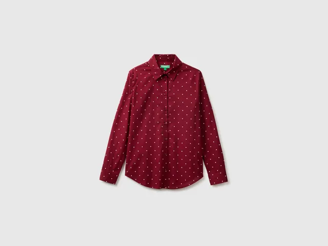 United Colors of Benetton Camicia Cotone Fantasia maniche lunghe